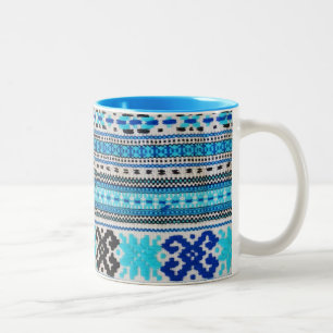 Caneca De Café Em Dois Tons Design ucraniano dos povos