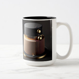 Caneca De Café Em Dois Tons Designer de Bolo Especial e Único