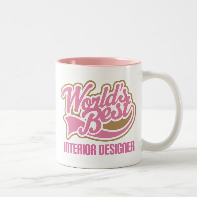 Caneca De Café Em Dois Tons Designer de interiores bonito (Direita)