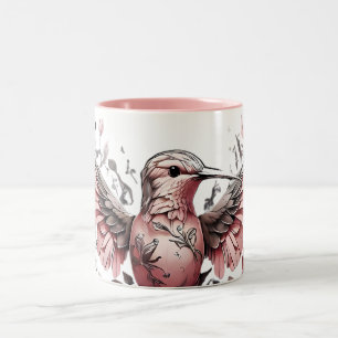 Caneca De Café Em Dois Tons Designs de beija-flor em