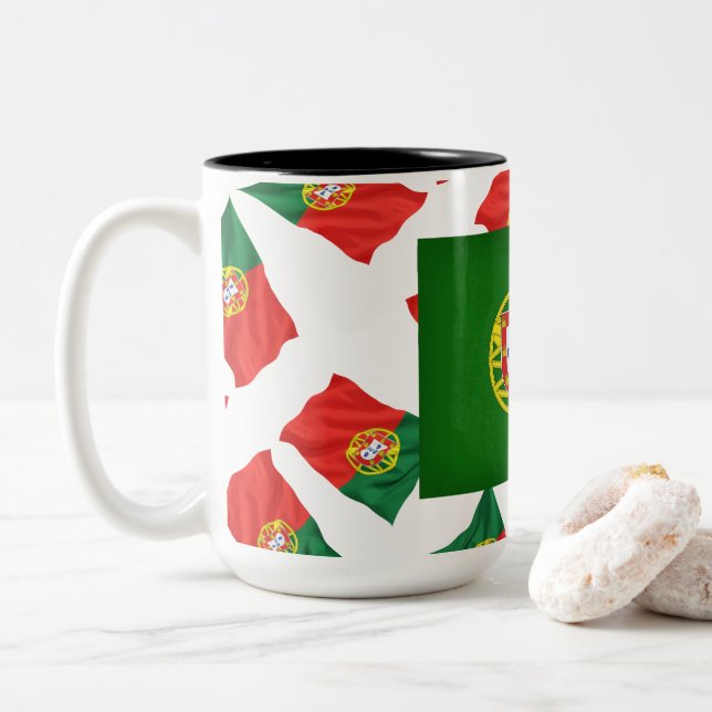 Caneca De Café Em Dois Tons Designs portuguesas (Com Donut)