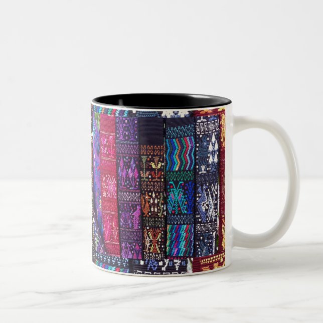 Caneca De Café Em Dois Tons Designs têxteis da Guatemala (Direita)