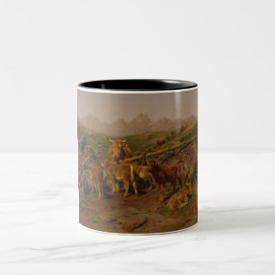 Caneca De Café Em Dois Tons Desmame dos Vitelos (Pecuária)