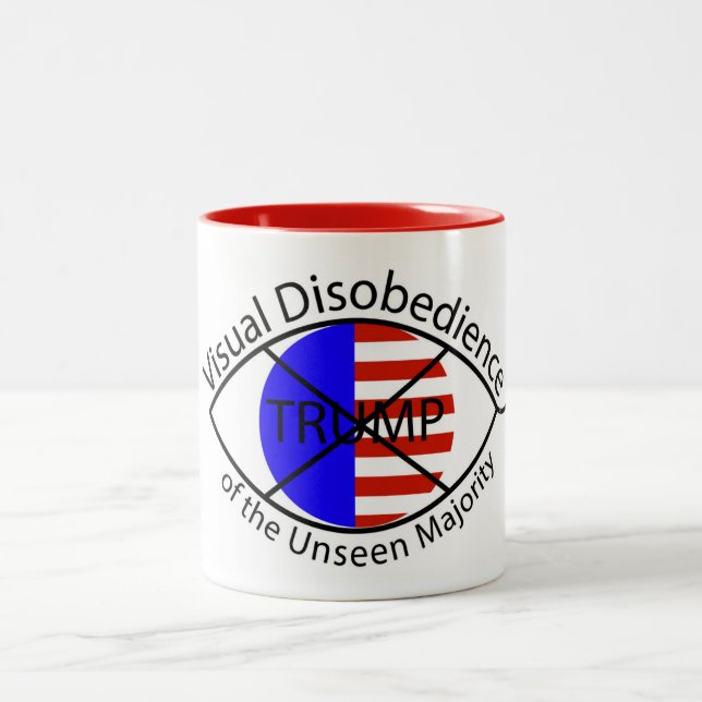 Caneca De Café Em Dois Tons Desobediência visual da maioria dos casos invisíve (Centro)