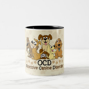 Caneca De Café Em Dois Tons Desordem canina obsessiva de OCD