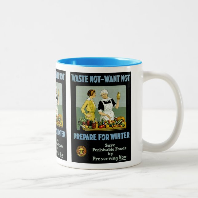 Caneca De Café Em Dois Tons Desperdícios não - Não quer preparar ~ para o inve (Direita)