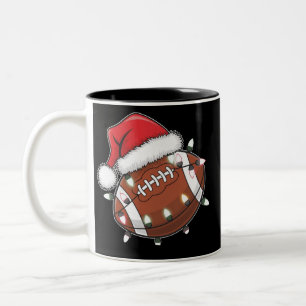 Caneca De Café Em Dois Tons Desporto de Natal Futebol Americano de Natal Amant