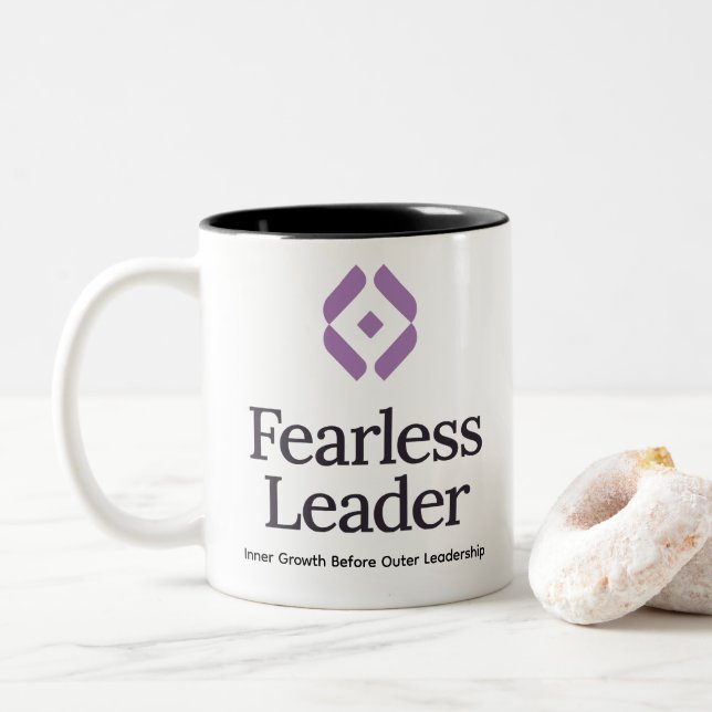 Caneca De Café Em Dois Tons Destemido  (Com Donut)