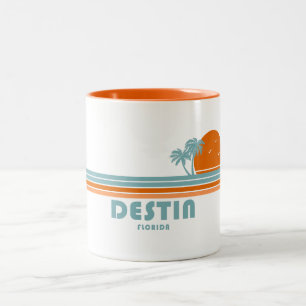 Caneca De Café Em Dois Tons Destin Florida Sun Palm Trees