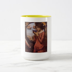 Caneca De Café Em Dois Tons Destino por JW Waterhouse, Vintage Victorian
