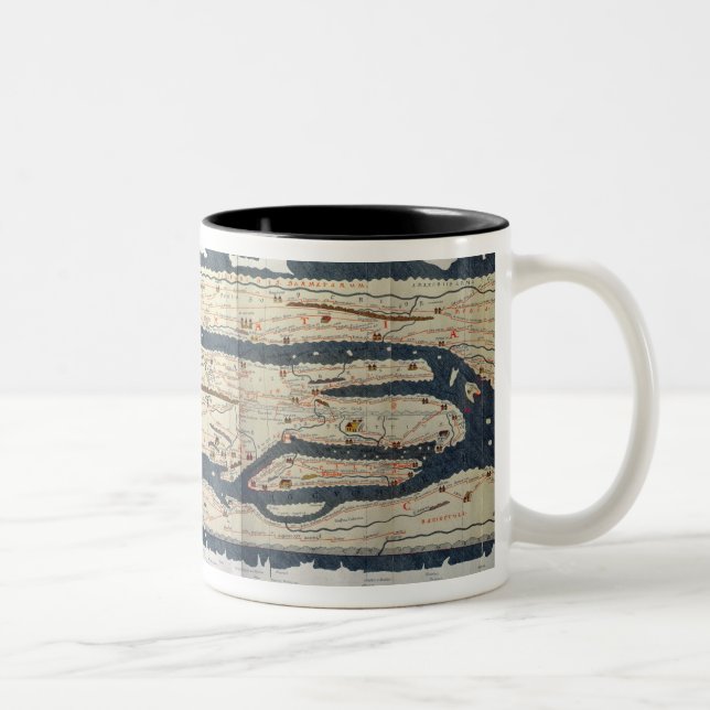 Caneca De Café Em Dois Tons Detalhe da mesa de Peutinger (Direita)