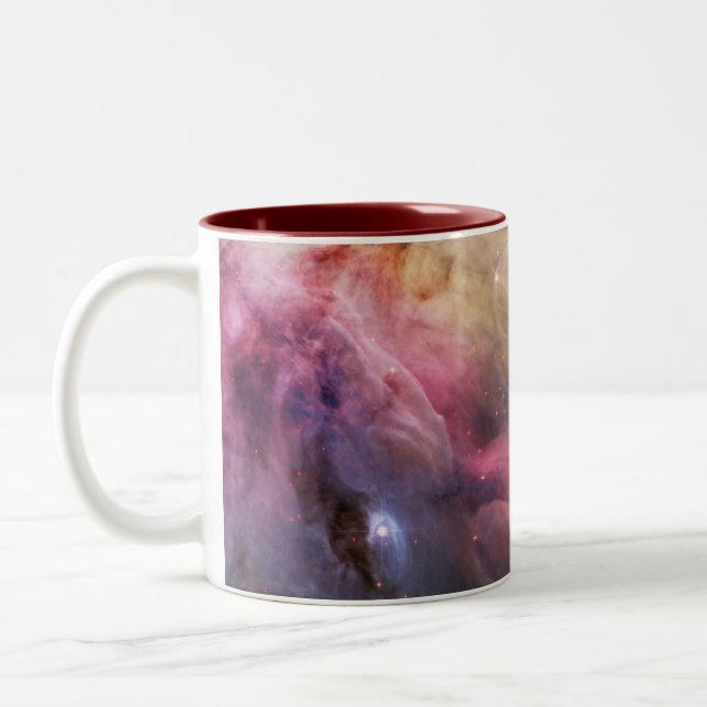 Caneca De Café Em Dois Tons Detalhe de nebulosa de Orion (Esquerda)
