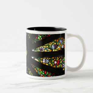 Caneca De Café Em Dois Tons Detalhe de vitral