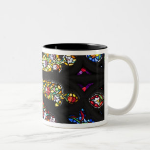 Caneca De Café Em Dois Tons Detalhe de vitral 2