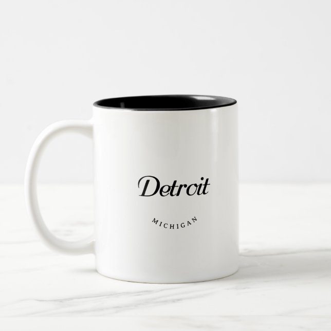 Caneca De Café Em Dois Tons Detroit MI (Esquerda)