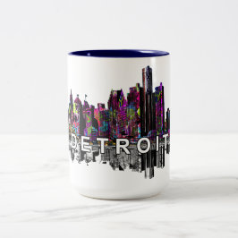 Caneca De Café Em Dois Tons Detroit, Michigan em grafite