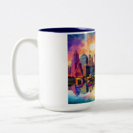 Caneca De Café Em Dois Tons Detroit Motor City