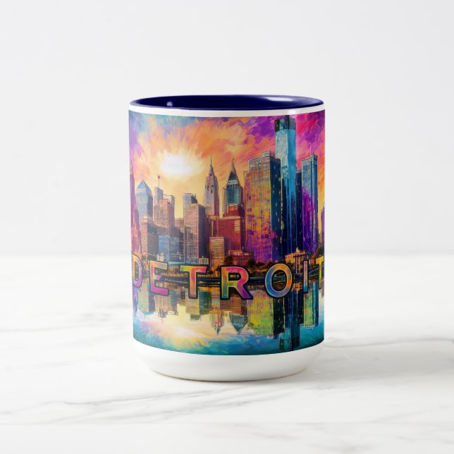 Caneca De Café Em Dois Tons Detroit Motor City (Centro)