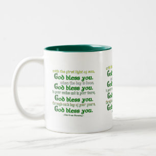 Caneca De Café Em Dois Tons Deus Abençoe Você Bênção Irlandesa