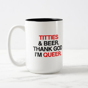 Caneca De Café Em Dois Tons Deus do obrigado eu sou estranho (fêmea)