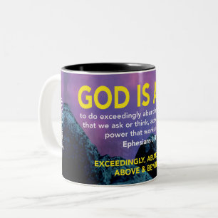 Caneca De Café Em Dois Tons DEUS É CAPAZ Efesianos 3:20 Escritura Personalizad