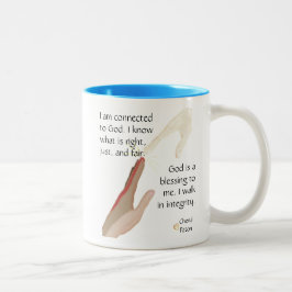 Caneca De Café Em Dois Tons Deus é uma bênção. Ando em Perucas de Integridade