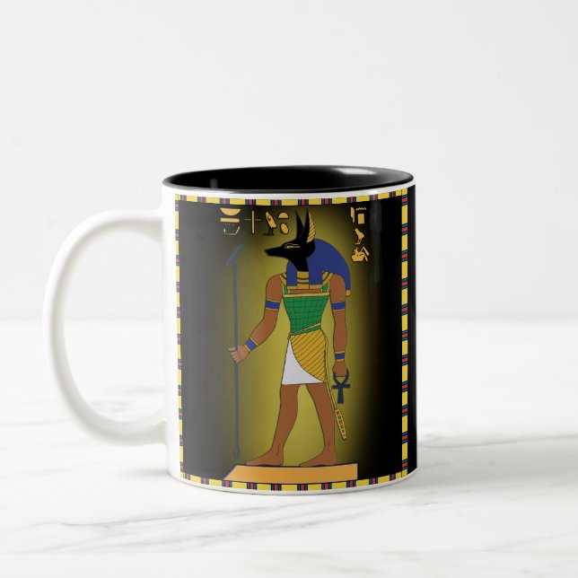 Caneca De Café Em Dois Tons Deus Egípcio Anubis Coffee Mug (Esquerda)