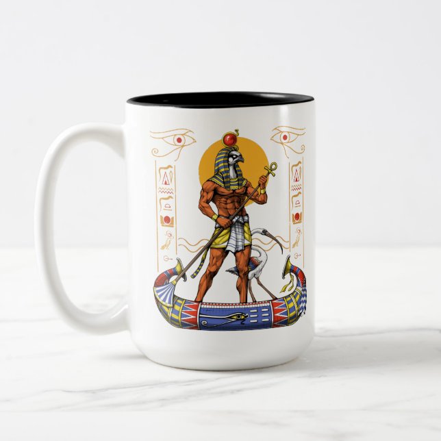Caneca De Café Em Dois Tons Deus Egípcio Ra (Esquerda)