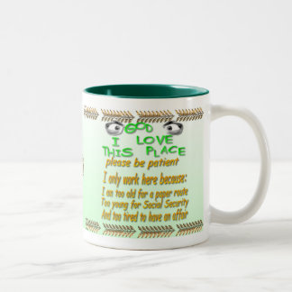 Caneca De Café Em Dois Tons Deus eu amo este lugar