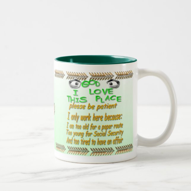 Caneca De Café Em Dois Tons Deus eu amo este lugar (Direita)