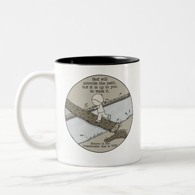 Caneca De Café Em Dois Tons Deus fornece um caminho (Esquerda)