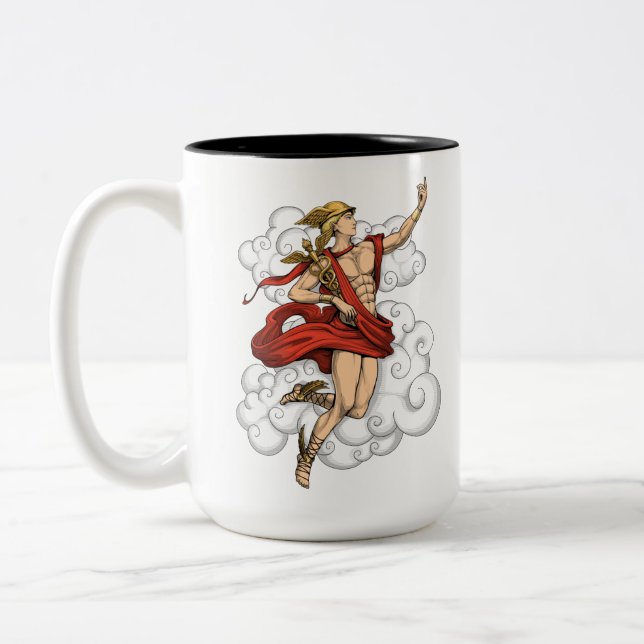 Caneca De Café Em Dois Tons Deus grego Hermes (Esquerda)