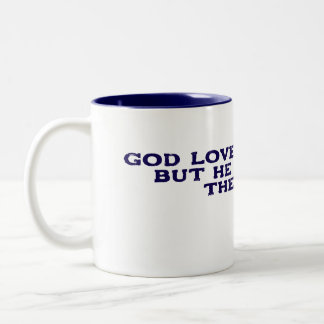 Caneca De Café Em Dois Tons Deus Me Ama Café Mug (humor)