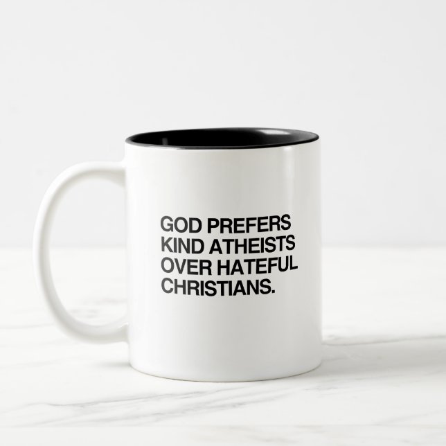 CANECA DE CAFÉ EM DOIS TONS DEUS PREFERE ATEUS GENTIS (Esquerda)