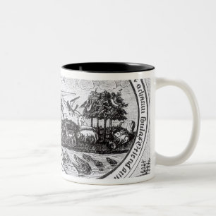 Caneca De Café Em Dois Tons Deus que cria o mundo pelo compasso