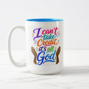 Caneca De Café Em Dois Tons Deus recebe o crédito
