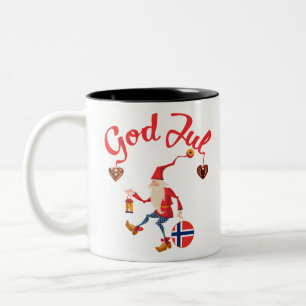 Caneca De Café Em Dois Tons Deus saudita Feliz Natal norueguês Norway tomte g