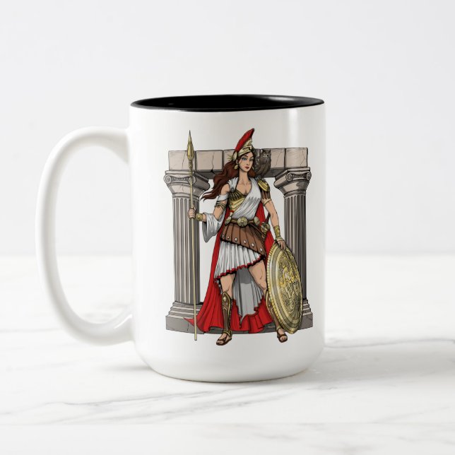 Caneca De Café Em Dois Tons Deusa Grega Athena (Esquerda)