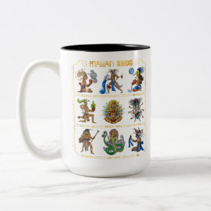 Caneca De Café Em Dois Tons Deuses maias antigos