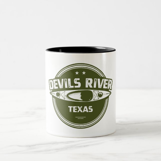 Caneca De Café Em Dois Tons Devils River Texas Kayaking (Centro)