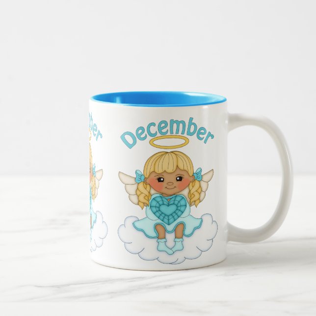 Caneca De Café Em Dois Tons Dezembro - Anjo Café - Caneca Birthstone (Direita)