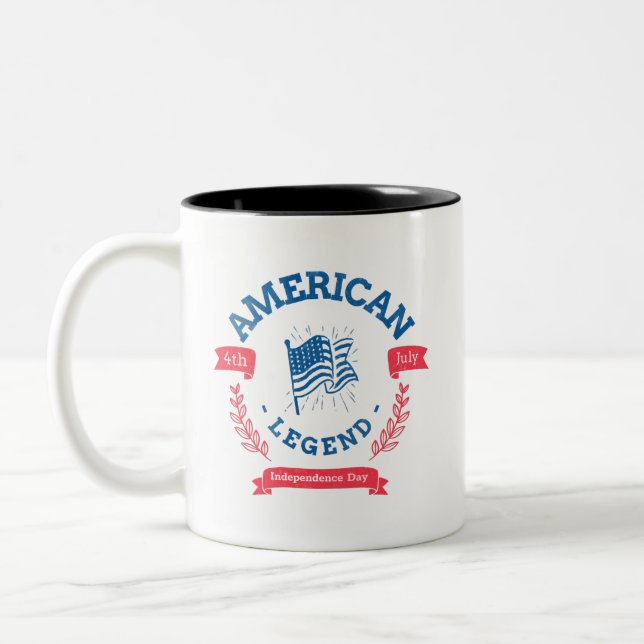 Caneca De Café Em Dois Tons Dia 4 de julho da Independência (Esquerda)