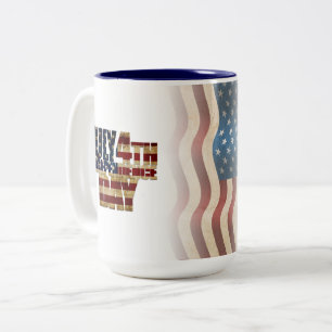 Caneca De Café Em Dois Tons Dia 4 de julho da Independência nos EUA