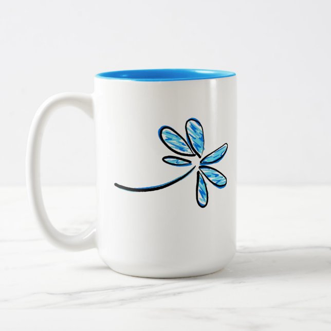 Caneca De Café Em Dois Tons dia azul (Esquerda)