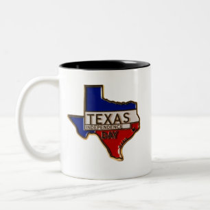 Caneca De Café Em Dois Tons Dia da Independência do Texas - Dois Tons Mug