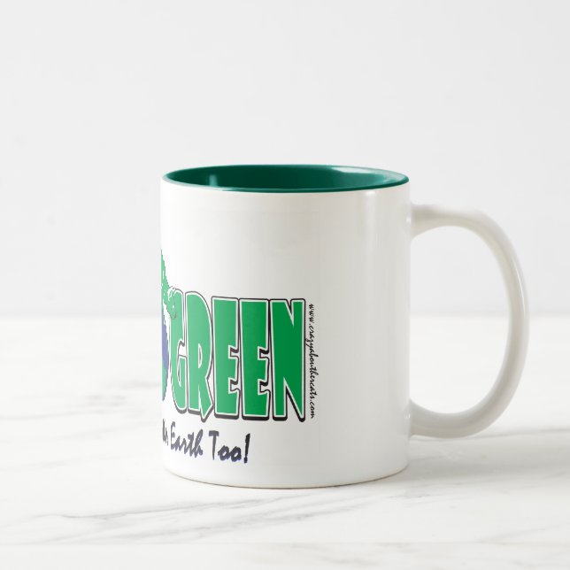 Caneca De Café Em Dois Tons Dia da Terra Verde (Direita)