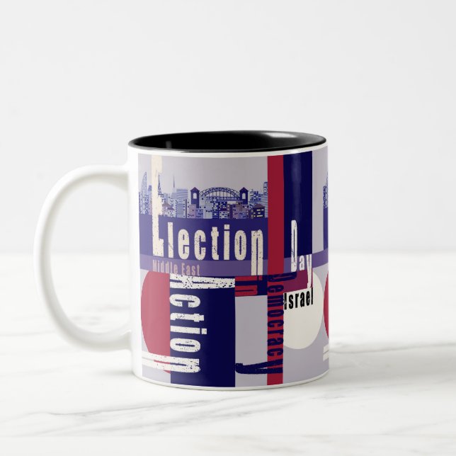 Caneca De Café Em Dois Tons Dia das Eleições (Esquerda)