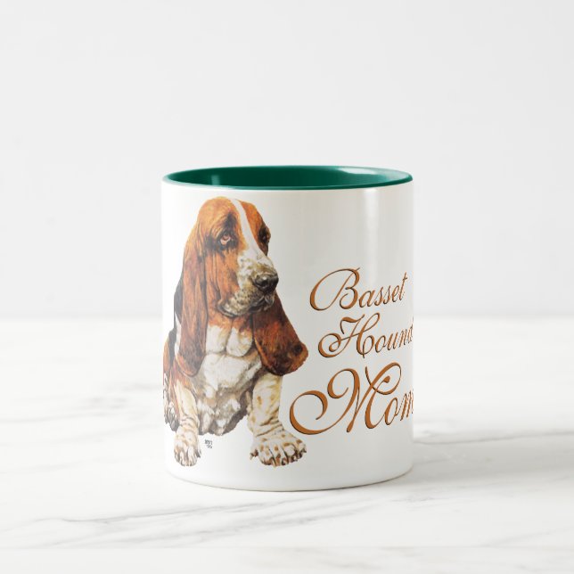 Caneca De Café Em Dois Tons Dia das Mães Basset Hound (Centro)