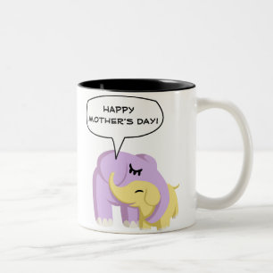 Caneca De Café Em Dois Tons Dia das mães feliz do cupcake e das manteigas!