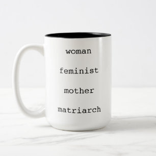 Caneca De Café Em Dois Tons Dia das Mães Feminista Fonte de Máquina de Escreve